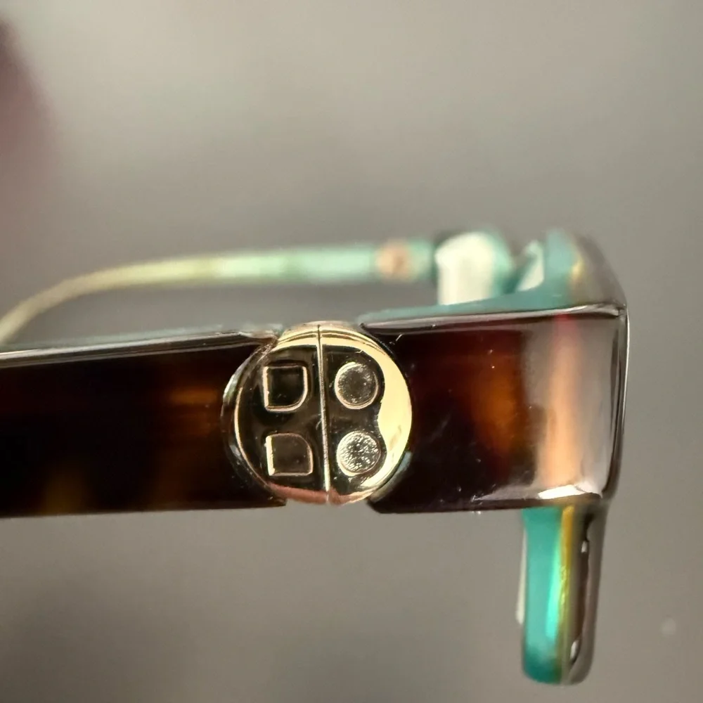 Kate Spade Elizabeth 0JEY brown tortoise teal Italian made eyeglasses frames EUC - Picture 6 of 12